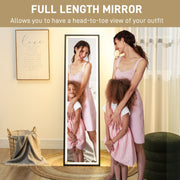 Full Length Black Mirror 150 x 40cm with Adjustable LED Lights by HOMCOM
