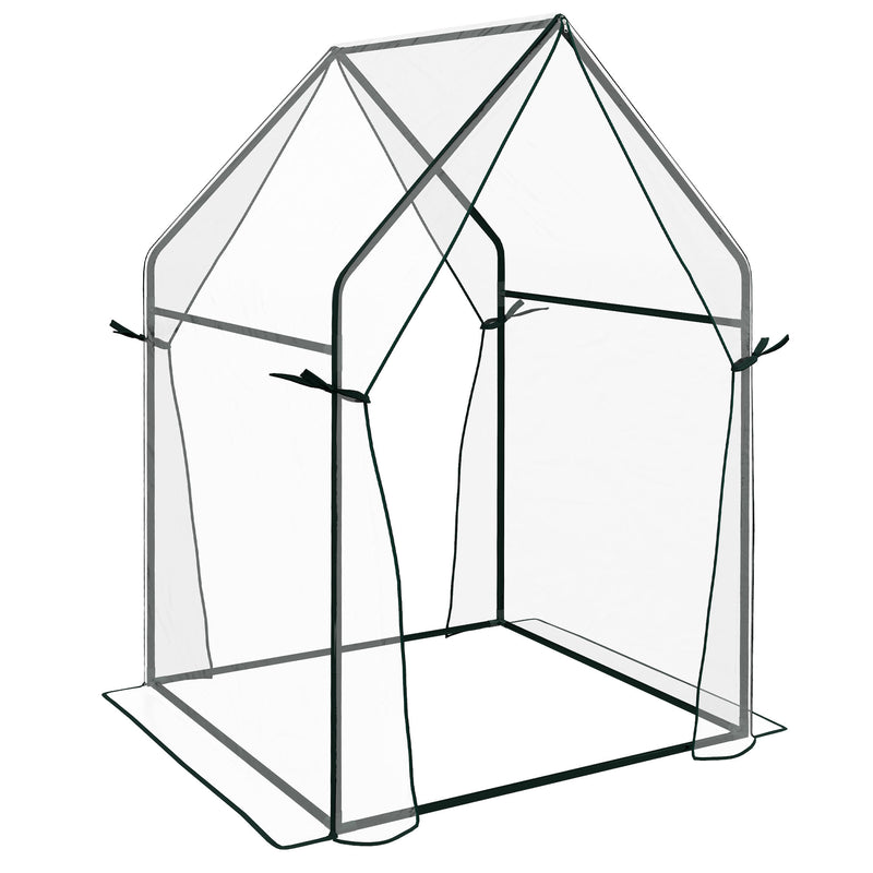 Portable Mini Greenhouse with 2 Zipped Doors for Tomatoes and Plants Indoor Outdoor Clear