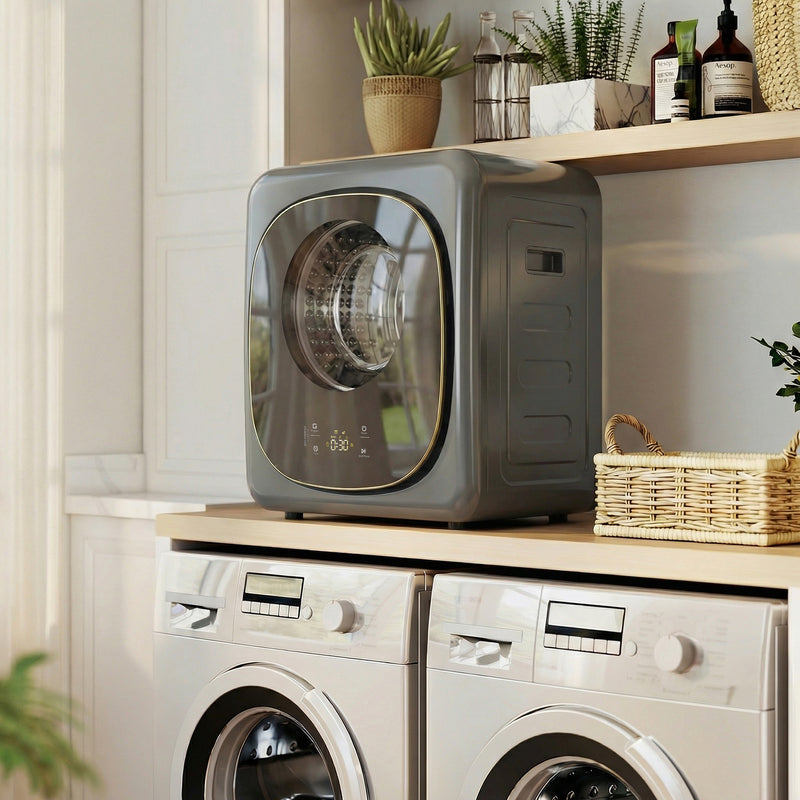 Tumble Dryer for Small Spaces 4 kg Capacity with Quick Drying and Easy Touch Controls Grey AOSOM