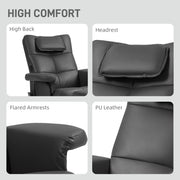 Black Faux Leather Massage Recliner Chair with Storage Ottoman by HOMCOM