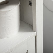 Under Sink Bathroom Cabinet with Double Doors and Open Shelf for Extra Storage White Brown AOSOM