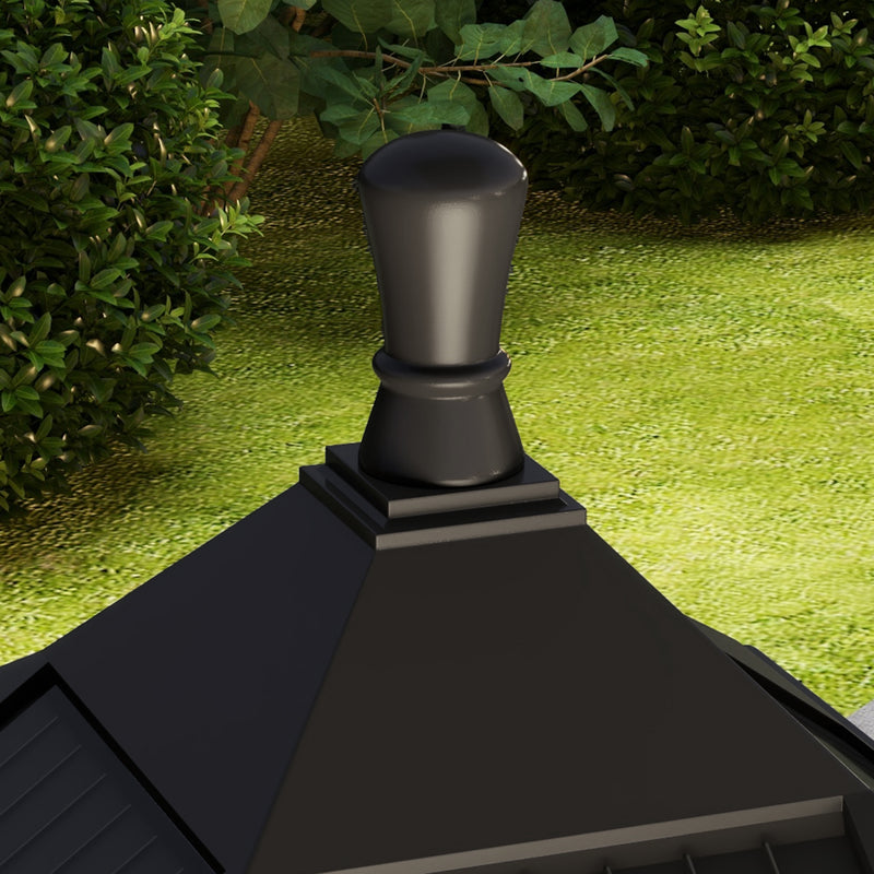 Solar Garden Lamp Post Light with LED Cool White Glow for Pathway or Patio Use Black