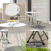 Set of Four White Folding Carry Stools Lightweight and Portable by Outsunny