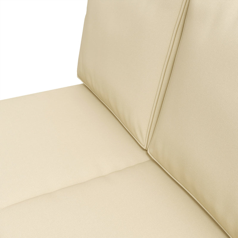 Beige 2 Seater Garden Chair Cushion Set for Indoor or Outdoor Use with Padded Support