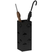 Black Metal Umbrella Stand with Drip Tray and Hooks for Hallway and Entryway by HOMCOM