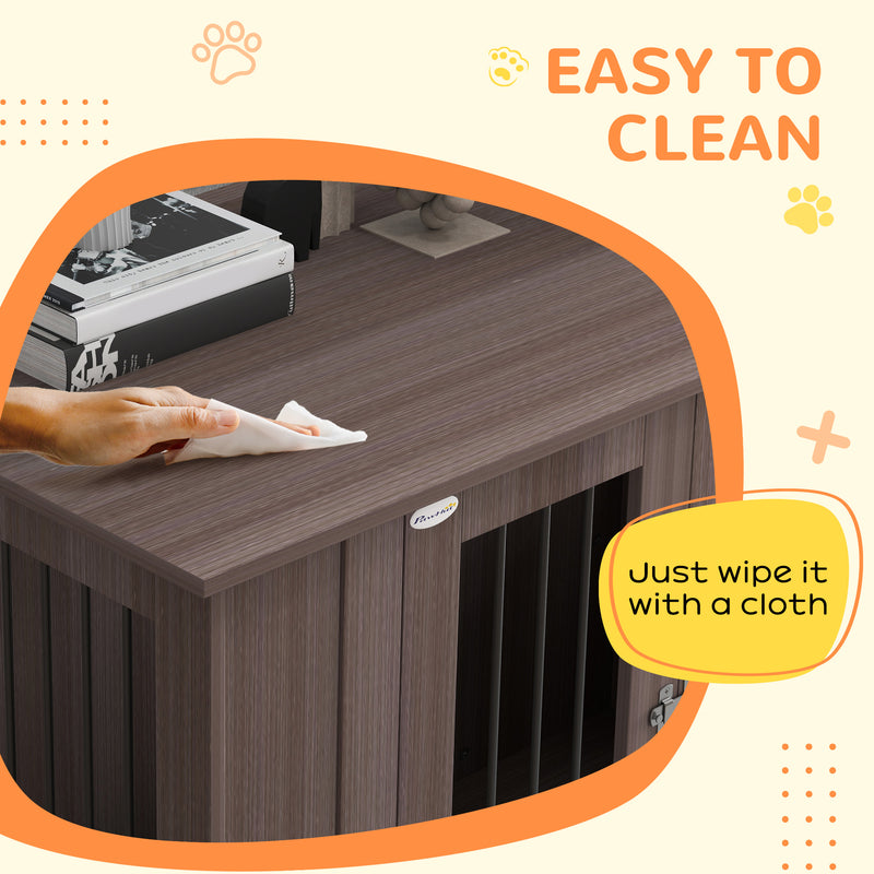 Dog Crate Table for Medium and Large Dogs with Magnetic Door Indoor Use 116 x 60 x 87 cm Purple by PawHut