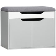 Shoe Storage Bench For Hallway With Padded Seat And Adjustable Shelf, Grey Homcom