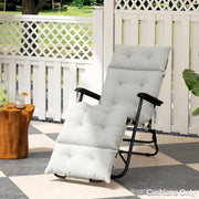 Light Grey Sun Lounger Cushion 190x56x10cm Thick Garden Chair Pad with UPF20+ Fabric by Outsunny