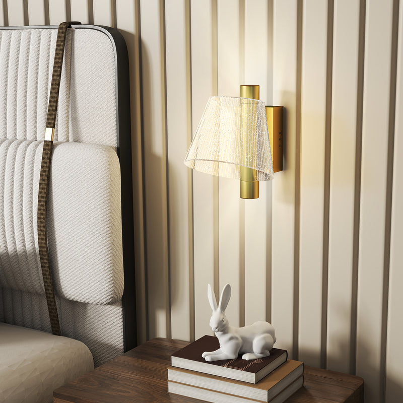 Gold LED Wall Lights 2 Pack with Adjustable Colour Temperature for Bedroom or Hallway