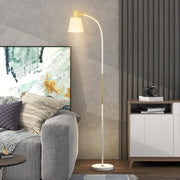 White Adjustable Floor Lamp for Living Room with Spotlight and Rocker Switch
