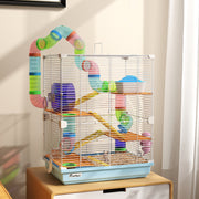 5 Tier Hamster Cage With Fun Tunnel Play Area For Small Pets, Light Blue AOSOM