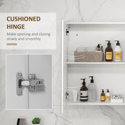 LED Bathroom Mirror Cabinet With USB Charging Shelf and Storage Cupboard, White