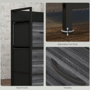 Rustic Chest of 4 Fabric Drawers with Metal Frame Black by HOMCOM