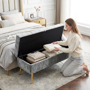 Ottoman storage bench - Grey