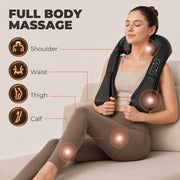 Electric Neck and Shoulder Massager with Heat for Quick Muscle Relief Black Homcom