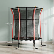 Kids Mini Trampoline with Safety Enclosure Ideal for Ages 3 to 10 for Indoor Use Red AOSOM