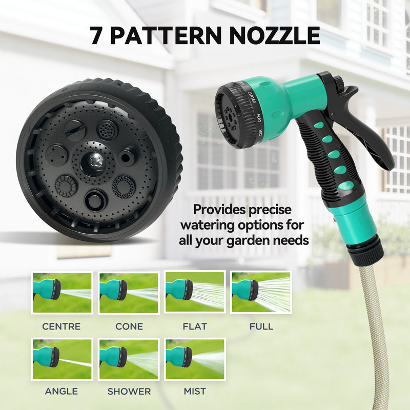 Wall Mounted Retractable Garden Hose Reel With Auto Rewind And Spray Nozzle Black Outsunny