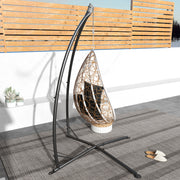 Black Heavy Duty Hammock Chair Stand With Chain For Indoor And Outdoor Hanging Use