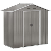 Metal Garden Storage Shed with Double Sliding Doors and Vents for Tools, Grey
