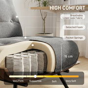 Modern Accent Chair with Thick Cushions for Comfortable Living Room or Bedroom Seating Dark Grey Homcom