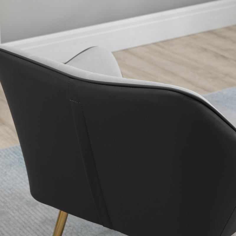 Set of 2 Modern Velvet Armchairs with Gold Legs Ideal for Living Room or Bedroom Light Grey