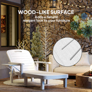 Set of 2 White Reclining Sun Loungers with Foldable Table for Garden and Beach by Outsunny