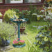 Green 81cm Tall Vintage Style Bird Bath with Decorative Birds and Planter Base by Outsunny