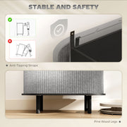 Modern Sideboard with Fluted Sliding Doors and Storage Shelves for Kitchen or Dining, Grey