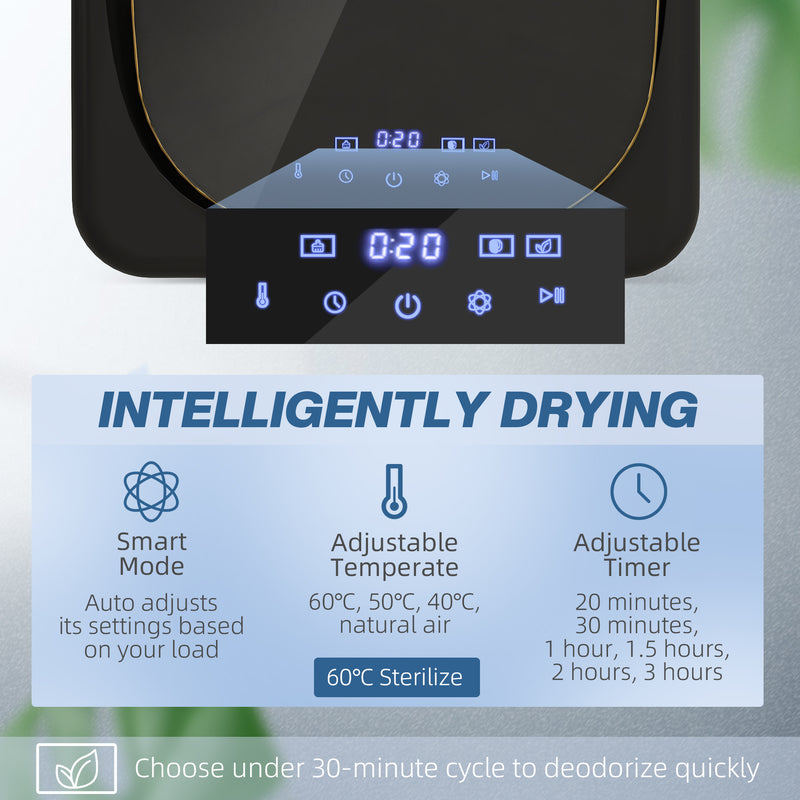 4kg Compact Vented Tumble Dryer with Smart Mode and Stainless Steel Drum for Home, Black