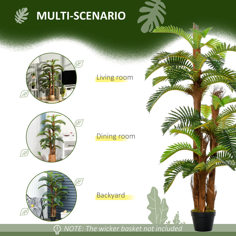 Set of 2 Tall Artificial Palm Trees in Pots for Indoor and Outdoor Tropical Decor 150cm