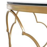 Set of 2 Stacking Side Tables with Tempered Glass Top for Living Room or Office, Gold