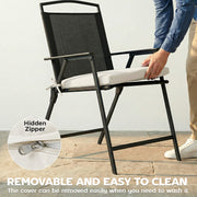Garden Seat Cushions Set of 6 for Comfortable Outdoor Chairs Removable Covers Cream White Outsunny