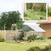 Walk in Chicken Run with Cover Feeding Door Hanging Feeder and Perch for 12-18 Poultry by PawHut