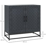 Black Modern Sideboard with Adjustable Shelf and 2 Doors for Living Room Storage by Homcom