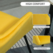 HOMCOM Modern Dining Furniture Set with Round Table and Accent Armchair Black and Yellow AOSOM