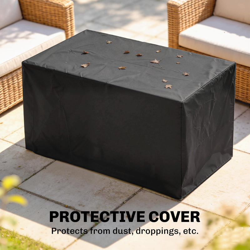 Outdoor Propane Fire Pit Table With Adjustable Heat and Tabletop for Garden or Patio 50,000 BTU - Black Outsunny