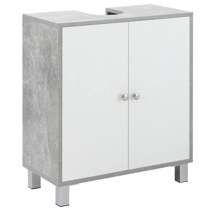 Under Sink Bathroom Pedestal Cabinet White and Grey