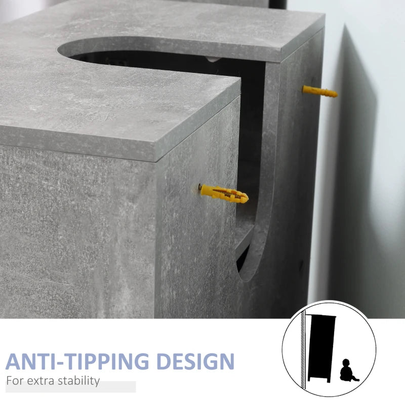 Under Sink Bathroom Pedestal Cabinet White and Grey