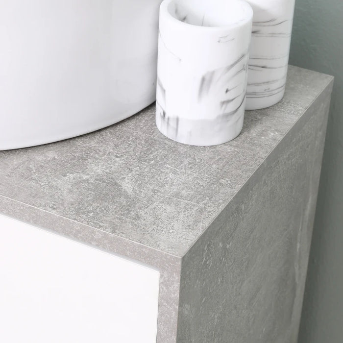 Under Sink Bathroom Pedestal Cabinet White and Grey