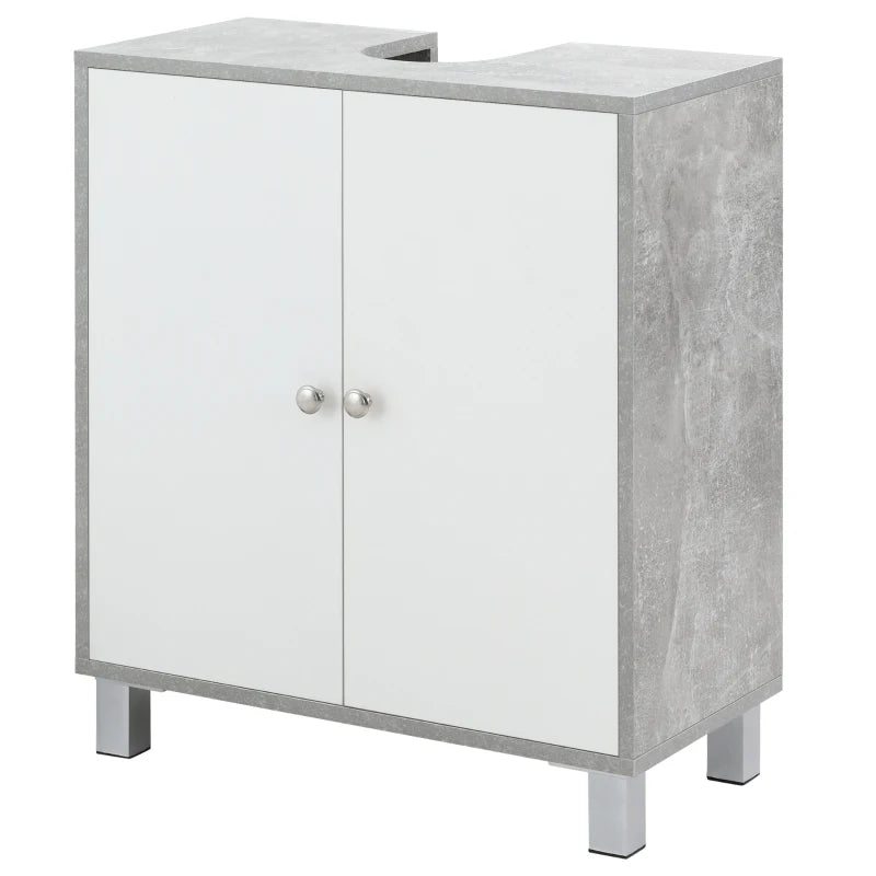 Under Sink Bathroom Pedestal Cabinet White and Grey