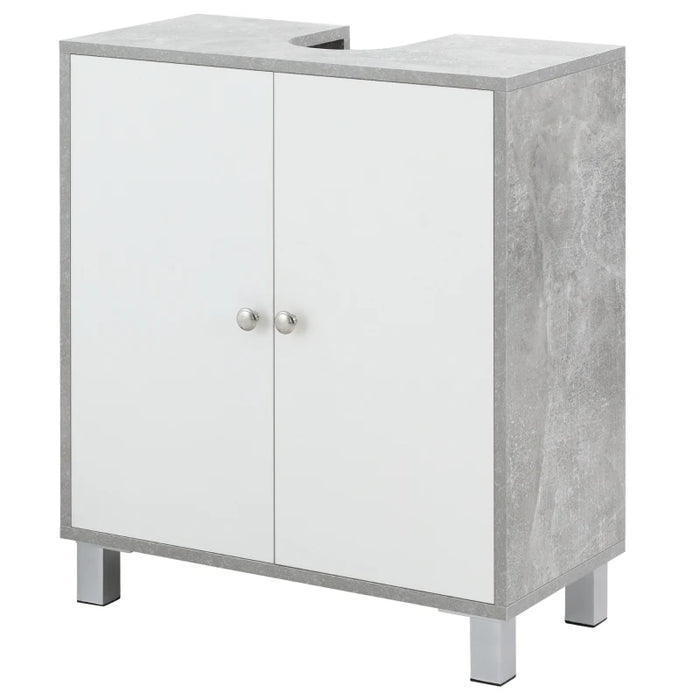 Under Sink Bathroom Pedestal Cabinet White and Grey