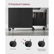 Vasagle Black Under Desk Pedestal Drawers With Lock For Home Office