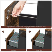 Vasagle Industrial Mobile Under Desk Pedestal Drawers With Lock For Home Office