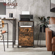 Vasagle Industrial Mobile Under Desk Pedestal Drawers With Lock For Home Office