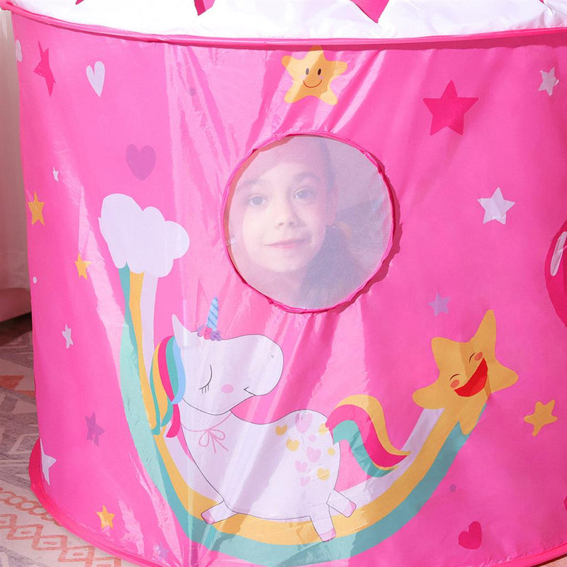 Unicorn Play Tent for Kids with Mesh Windows and Carry Bag for Indoor Outdoor Use by Songmics