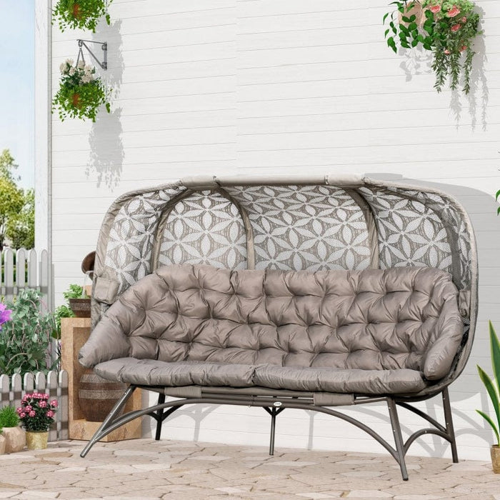 3 Seater Folding Egg Chair With Comfy Cushion
