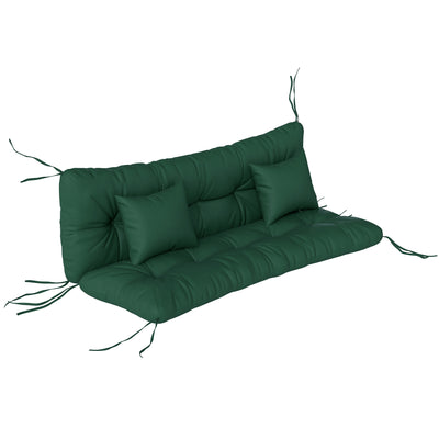 Garden Chair Cushion and Pillow Set for Comfortable Outdoor Seating Green AOSOM
