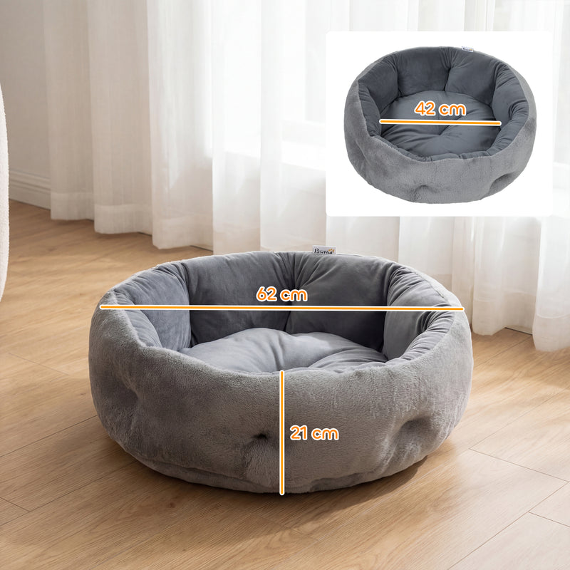 Cat Bed with Reversible Cushion for Year Round Comfort and Support Grey AOSOM