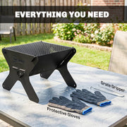 Portable Charcoal BBQ Grill and Fire Pit for Camping and Garden Gatherings Black Outsunny