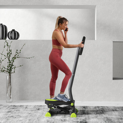 Twister Stepper Exercise Machine With LCD Screen And Adjustable Resistance Grey AOSOM